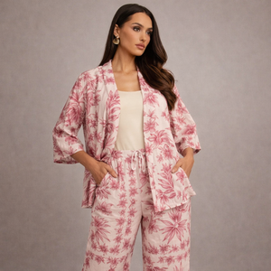 Women's red gabby close-up — versatile — Gabby Azulejo Relaxed 2-Piece Set — Sonverdano