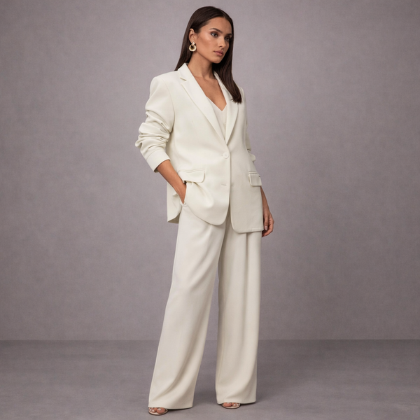Women's sky color detail — versatile — Sky Line 2-Piece Suit for every occasion — Sonverdano