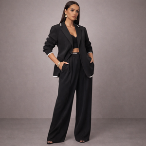 Women's black sky close-up — versatile — Sky Line 2-Piece Suit for every occasion — Sonverdano
