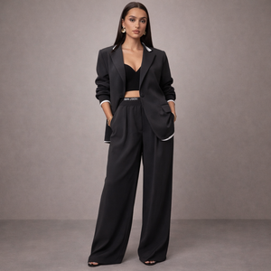 Women's black sky back view — versatile — Sky Line 2-Piece Suit for every occasion — Sonverdano