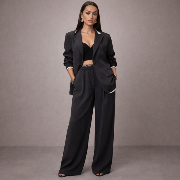 Women's black sky back view — versatile — Sky Line 2-Piece Suit for every occasion — Sonverdano