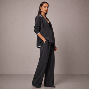 Women's gray sky side view — versatile — Sky Line 2-Piece Suit for every occasion — Sonverdano