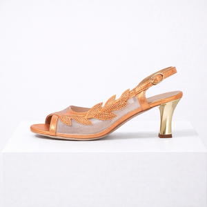 Women's orange heels styled look — elegant — Lily Grace Slingback Heels — Sonverdano