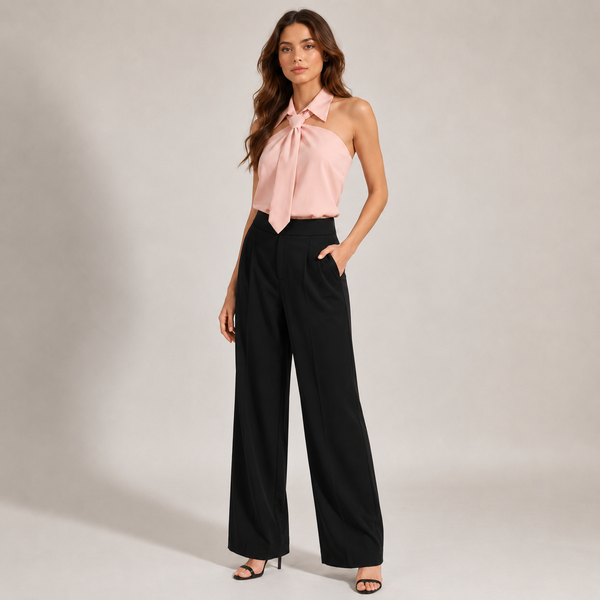 Women's pink meryl side view — versatile — Meryl Tie Shirt for every occasion — Sonverdano