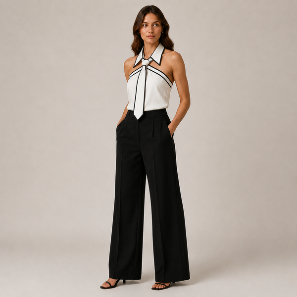 Women's white meryl side view — versatile — Meryl Tie Shirt for every occasion — Sonverdano