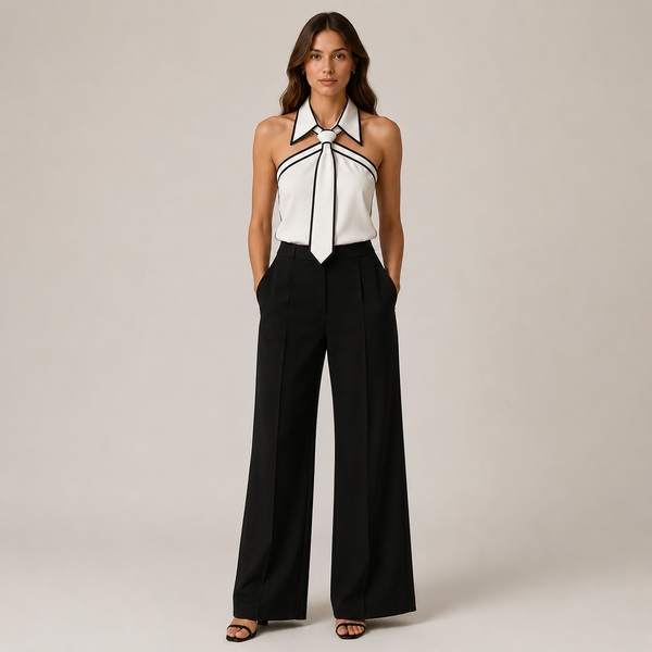 Women's white meryl front view — versatile — Meryl Tie Shirt for every occasion — Sonverdano