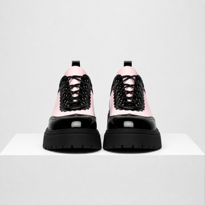 Women's pink lace shoes side view — versatile — Beatrix Wingtip Oxford Shoes — Sonverdano