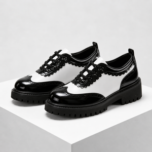 Women's white lace shoes back view — versatile — Beatrix Wingtip Oxford Shoes — Sonverdano