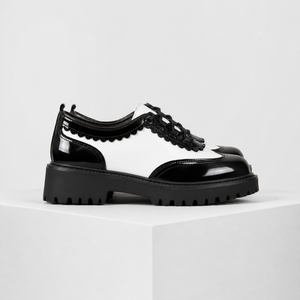 Women's white lace shoes back view — versatile — Beatrix Wingtip Oxford Shoes — Sonverdano