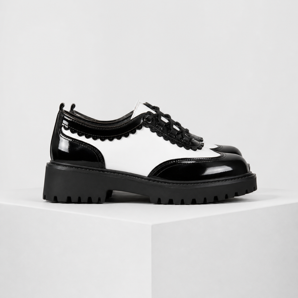 Women's white lace shoes back view — versatile — Beatrix Wingtip Oxford Shoes — Sonverdano