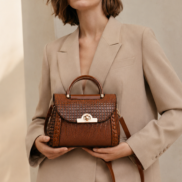 Women's handbag styled look — everyday — Valentina Croc Handbag for every occasion — Sonverdano