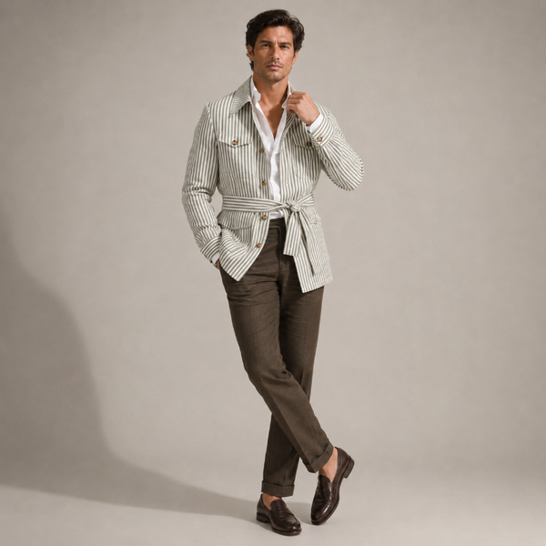 Men's cotton jacket close-up — outerwear — Leo Vanderbilt Jacket for every occasion — Sonverdano