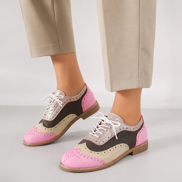 Women's lace shoes styled look — versatile — Betty Wingtip Oxford Shoes — Sonverdano