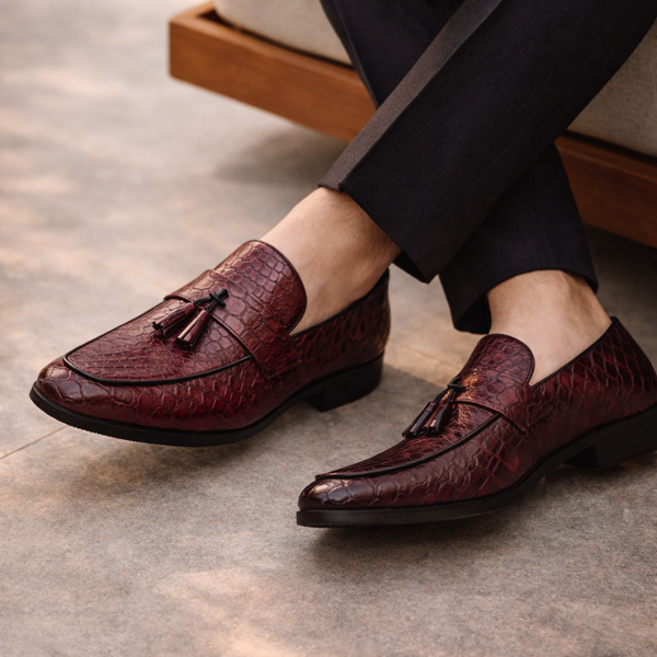 Men's lace loafers side view — versatile — Tino Croc Loafers for every occasion — Sonverdano