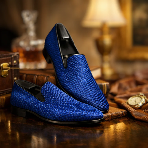 Men's velvet shoes back view — versatile — Benedict Velvet Flat Shoes — Sonverdano