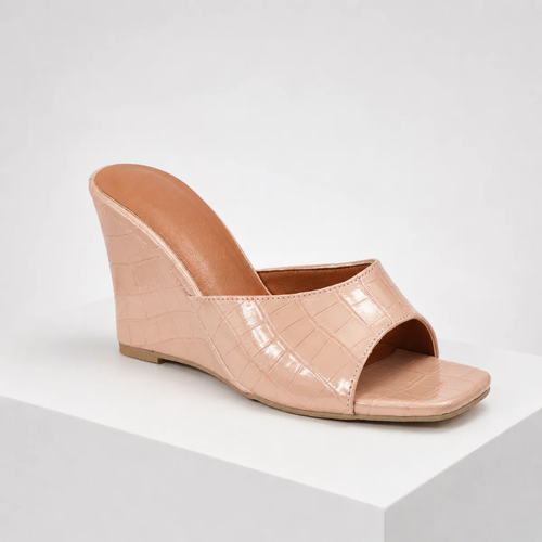 Women's pink heels styled look — elegant — Christina Wedge Sandals for every occasion — Sonverdano