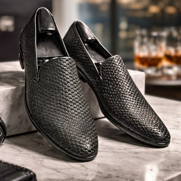 Men's velvet shoes close-up — versatile — Benedict Velvet Flat Shoes — Sonverdano