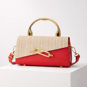 Women's white handbag side view — everyday — PR-0613 - Women Rhinestone Crossbody Handbag PU Leather — Sonverdano