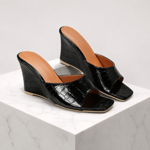 Women's heels front view — elegant — Christina Wedge Sandals for every occasion — Sonverdano
