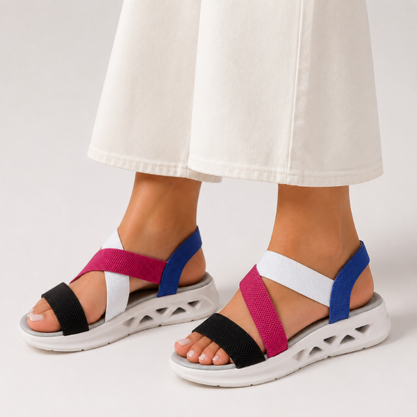 Women's geometric sandals styled look — versatile — Florence Orthopedic Sandals — Sonverdano