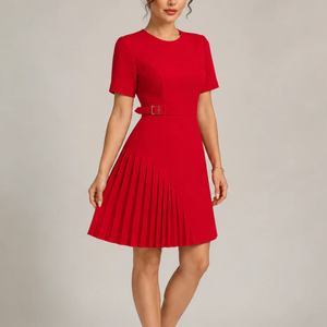 Women's dress styled look — chic — Merelin Pleated Dress for every occasion — Sonverdano