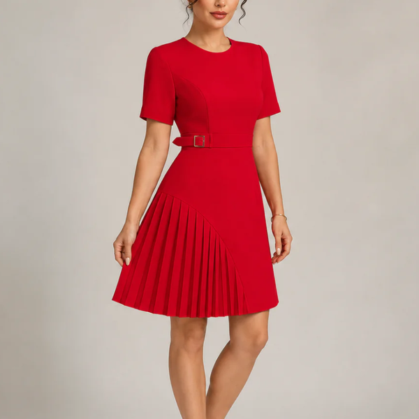 Women's dress styled look — chic — Merelin Pleated Dress for every occasion — Sonverdano