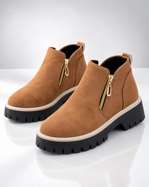 Women's suede boots front view — rugged — Maren Ankle Boots for every occasion — Sonverdano