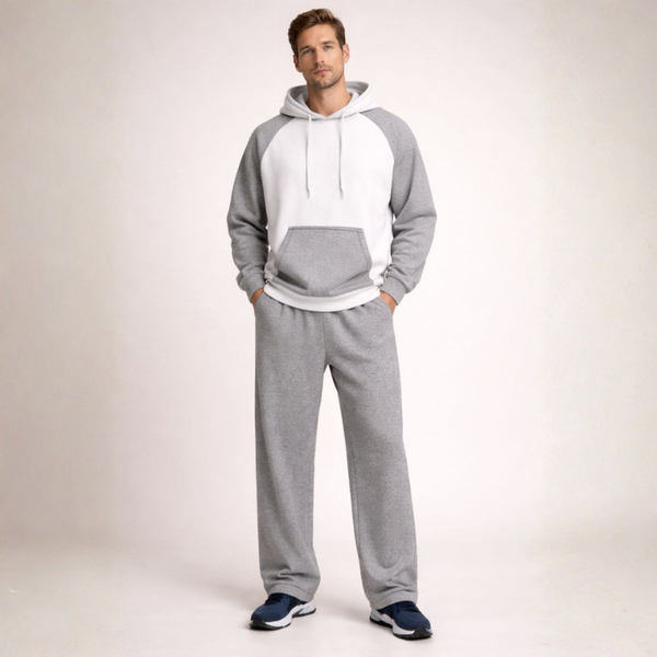 Men's fleece set alternate angle — coordinated — Louis Fleece 2 Piece Set — Sonverdano