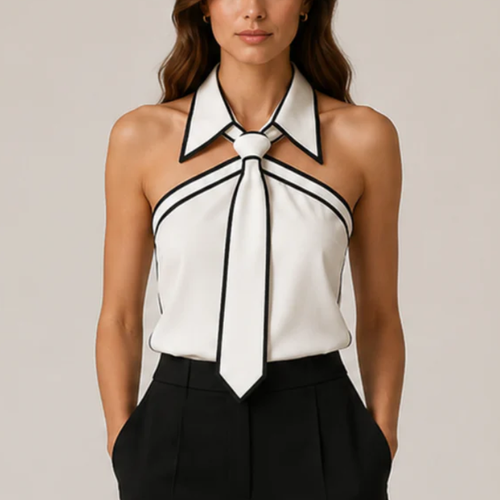 Women's meryl front view — versatile — Meryl Tie Shirt for every occasion — Sonverdano