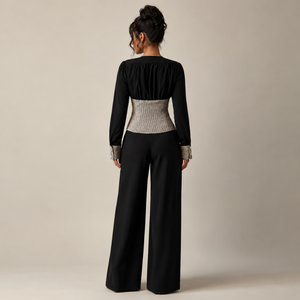 Women's tweed pants close-up — versatile — Claudine 2 Piece Set for every occasion — Sonverdano