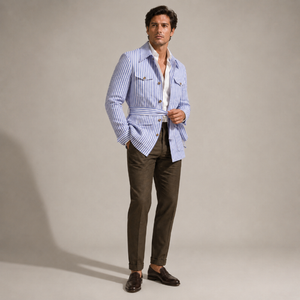 Men's cotton jacket front view — outerwear — Leo Vanderbilt Jacket for every occasion — Sonverdano