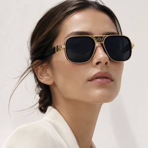 Women's floral sunglasses color detail — statement — Deidra Aviator Sunglasses — Sonverdano