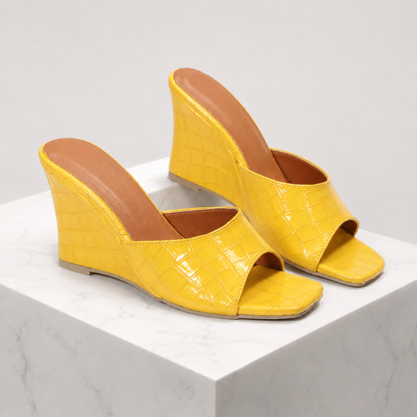Women's heels back view — elegant — Christina Wedge Sandals for every occasion — Sonverdano