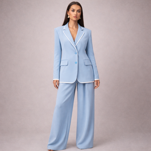 Women's sky detail view — versatile — Sky Line 2-Piece Suit for every occasion — Sonverdano