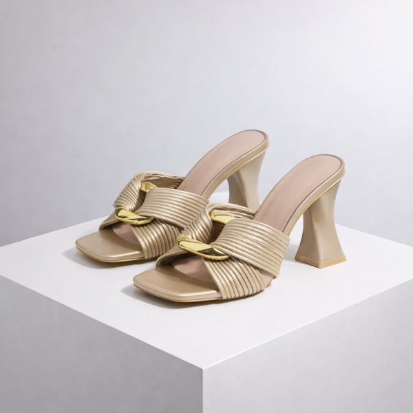 Women's sandals side view — versatile — PR-0617 - Women High Heel Sandals Chunky Heel Summer Slippers — Sonverdano