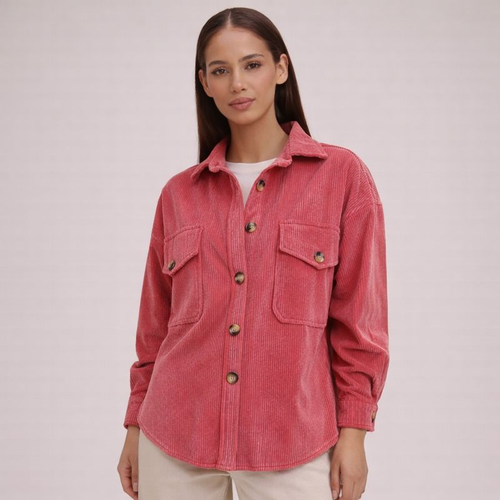 Women's pink sadie corduroy shirt — casual wear