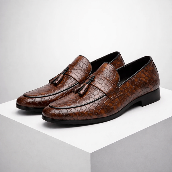 Men's lace loafers color detail — versatile — Tino Croc Loafers for every occasion — Sonverdano