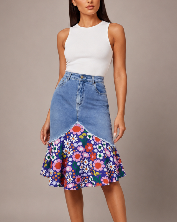 Lucia Denim Midi Skirt