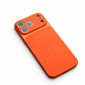 Unisex orange geometric phone case styled look — protective — Carbon MagSafe iPhone Case — Sonverdano