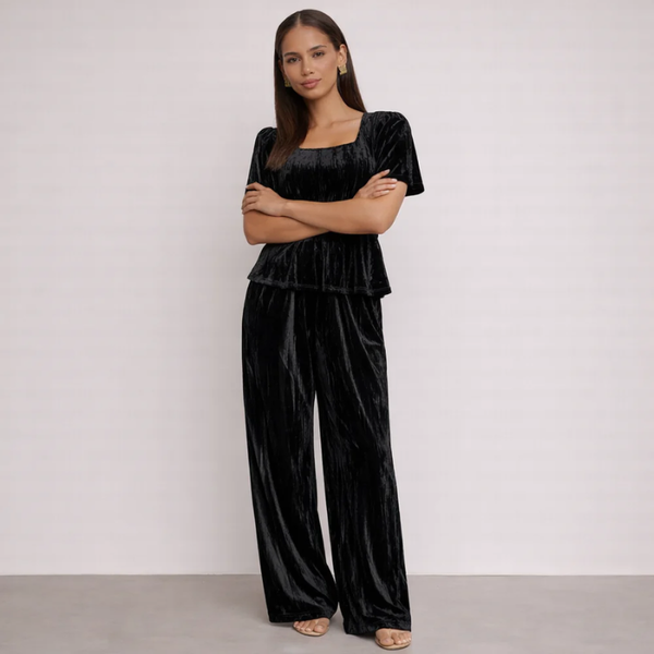 Women's blue apparel velvet high-waisted — formal wear