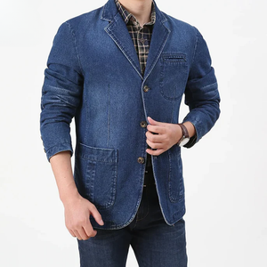 Men's denim denim blazer color detail — smart casual — Mateo Denim Blazer — Sonverdano