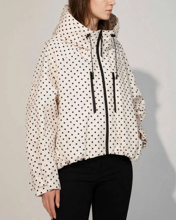 Women's jacket back view — outerwear — Margot Cropped Hooded Rain Jacket — Sonverdano