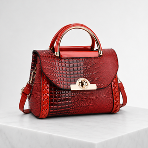 Women's red handbag close-up — everyday — Valentina Croc Handbag for every occasion — Sonverdano