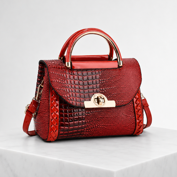 Women's red handbag close-up — everyday — Valentina Croc Handbag for every occasion — Sonverdano