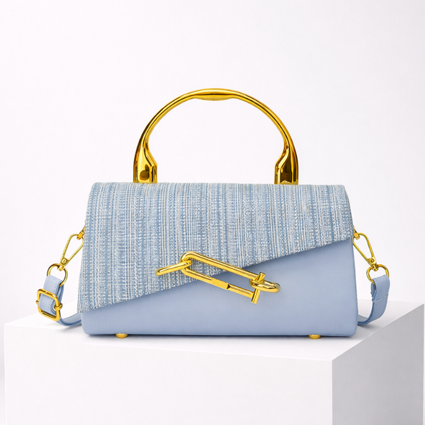 Women's white handbag front view — everyday — PR-0613 - Women Rhinestone Crossbody Handbag PU Leather — Sonverdano