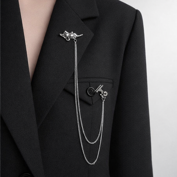 Women's fashion item close-up 4 — everyday — Shine Chain Lapel Pins — Sonverdano
