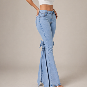 Women's denim jeans back view — casual — Kimberly Bow Jeans for every occasion — Sonverdano