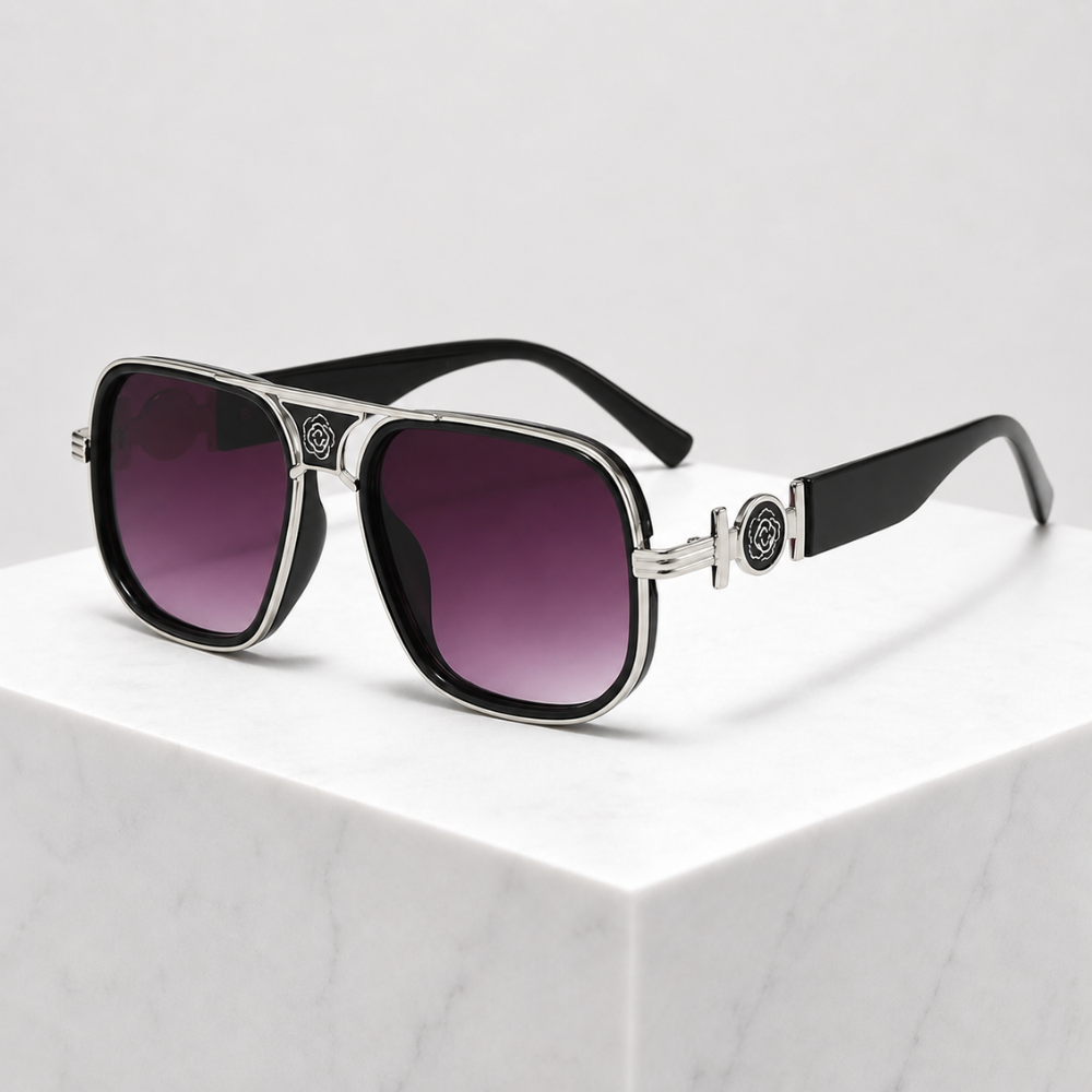 Women's floral sunglasses front view — statement — Deidra Aviator Sunglasses — Sonverdano