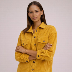 Women's yellow sadie corduroy shirt — casual wear