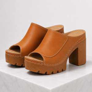 Women's brown heels styled look — elegant — Ambre Heeled Sandals for every occasion — Sonverdano